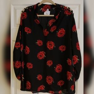 Chiffon Floral Print Pullover.  FINAL SALE